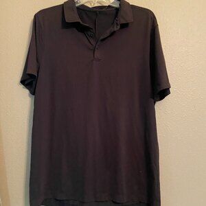 LULULEMON EVOLUTION BLACK MENS POLO SHIRT SZ M